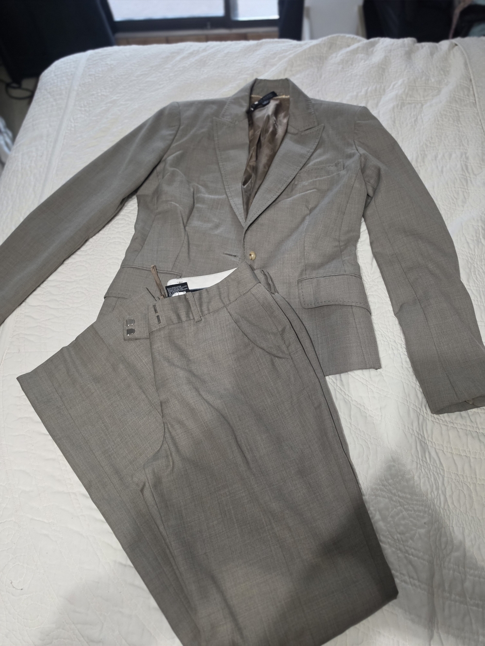 Anne Klein Taupe Two-Piece Tailored Suit